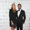 Jodie Kidd et son amoureux David Blekeley - Soiree "WGSN Global Fashion Awards" au Victoria & Albert Museum a Londres. Le 30 octobre 2013