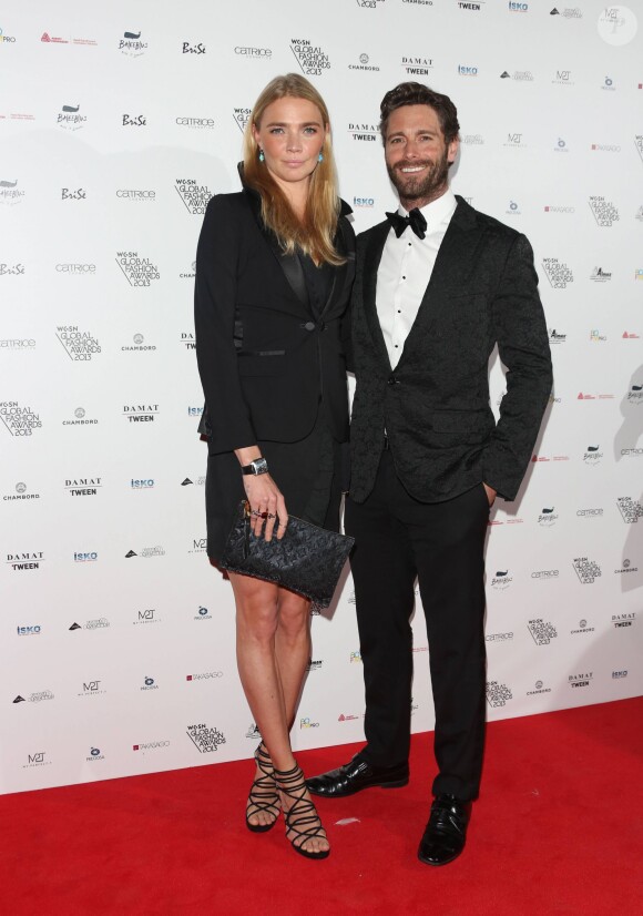 Jodie Kidd et son amoureux David Blekeley - Soiree "WGSN Global Fashion Awards" au Victoria & Albert Museum a Londres. Le 30 octobre 2013