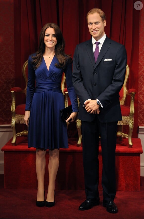 Le duc et la duchesse de Cambridge version cire chez Mme Tussauds Londres, le 4 avril 2012
