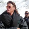 Jean-Claude Van Damme lors du tournage de sa publicité délirante à Balea Lac en Roumanie, le 10 mars 2014