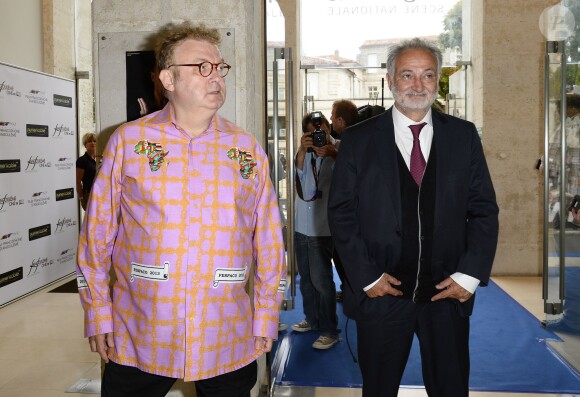Dominique Besnehard et Jacques Attali - Remise des prix lors de la 7e édition du Festival du film francophone d'Angoulême, le 26 août 2014.