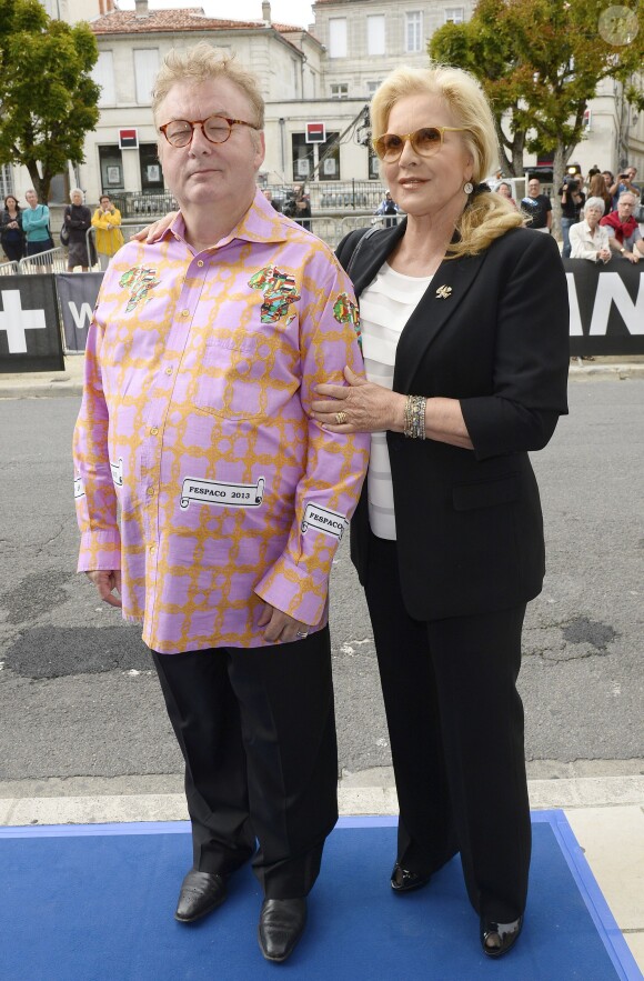 Dominique Besnehard et Sylvie Vartan - Remise des prix lors de la 7e édition du Festival du film francophone d'Angoulême, le 26 août 2014.