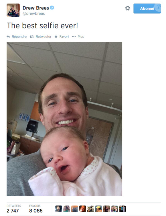 Drew Brees, quarterback star des Saints de La Nouvelle-Orléans en NFL, et sa femme Brittany ont accueilli le 25 août 2014 leur quatrième enfant, une petite fille.