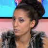 Elodie sur le plateau du Mag d'NRJ12. Pour elle Nathalie ferait bien de se séparer de Vivian dans "Secret Story 8". Le 26 août 2014.