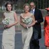 Chelsy Davy, ex du prince Harry, demoiselle d'honneur au mariage de Thomas van Straubenzee et Lady Melissa Percy à Northumbria en Angleterre, le 21 juin 2013