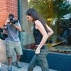 Kendall Jenner quitte l'appartement de Kanye West, à SoHo. New York, le 28 août 2014.