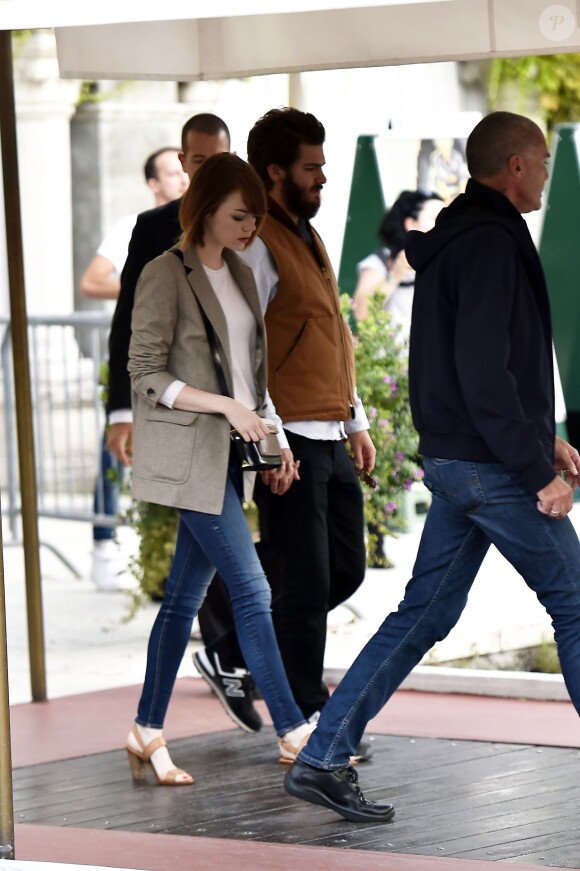 Andrew Garfield et Emma Stone à Venise le 29 août 2014.