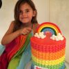 Anja, la fille d'Alessandra Ambrosio et Jaime Mazur, fête ses 6 ans sur le thème de l'arc-en-ciel. Los Angeles, le 31 août 2014.