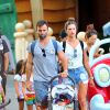 Exclusif - Alessandra Ambrosio passe la journée avec son fiancé Jaime Mazur et leurs enfants Noah et Anja à Disneyland. Anaheim, le 24 août 2014.