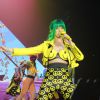 Katy Perry lors de sa tournée "Prismatic Tour" en donnant son premier concert à Belfast. Le 7 mai 2014.