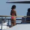 Rihanna, en vacances sur un yacht dans le Sud de la France. Le 2 septembre 2014.