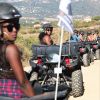 Rihanna et son entourage se baladent en quad. Corse, septembre 2014.