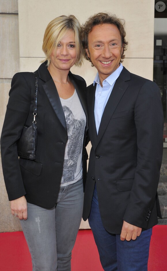 Flavie Flament et Stéphane Bern lors de la conférence de presse de rentrée RTL à Paris le 6 septembre 2012