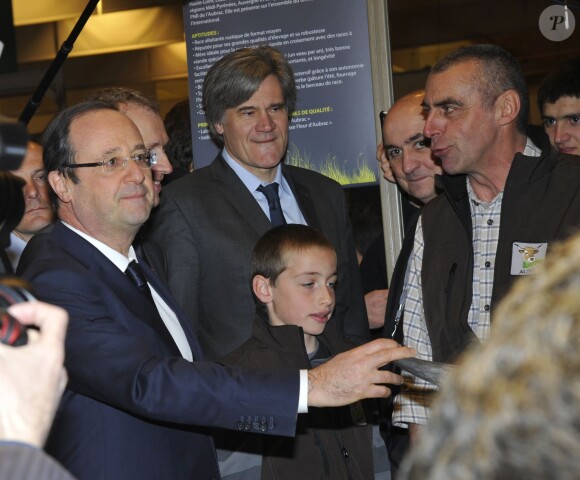François Hollande, Stéphane Le Foll - Le président François Hollande inaugure le 50eme Salon International de l'Agriculture au parc des expositions à Paris le 23 fevrier 2013.