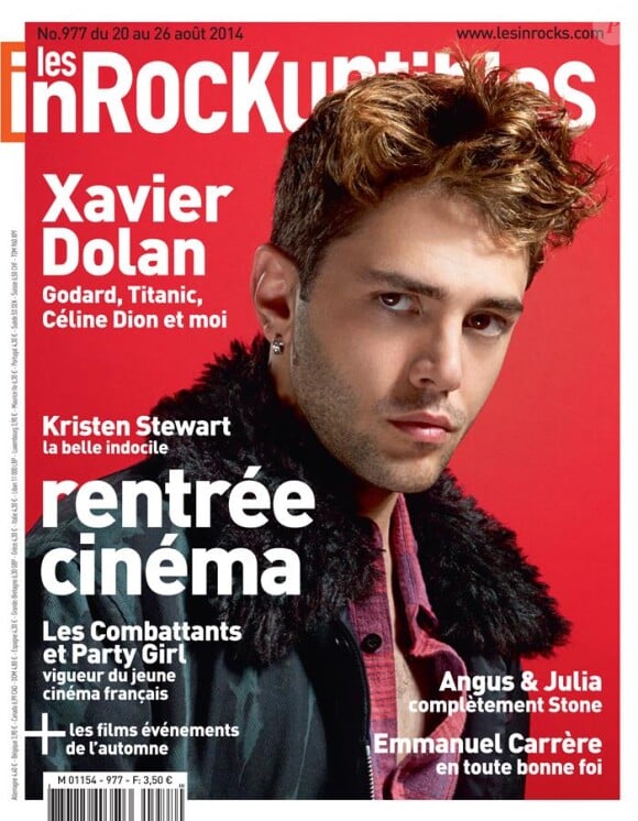 Xavier Dolan en couverture du magazine Les Inrockuptibles.
