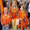 Les princesses Ariane, Catharina-Amalia et Alexia, filles du roi Willem-Alexander et de la reine Maxima des Pays-Bas, lors de la finale des championnats du monde de hockey entre les Pays-Bas et l'Australie à La Haye le 15 juin 2014.