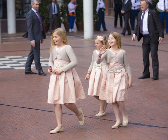La princesse Catharina-Amalia, la princesse Ariane et la princesse Alexia des Pays-Bas lors de la célébration de la Fête du Roi à Amstelveen, le 26 avril 2014