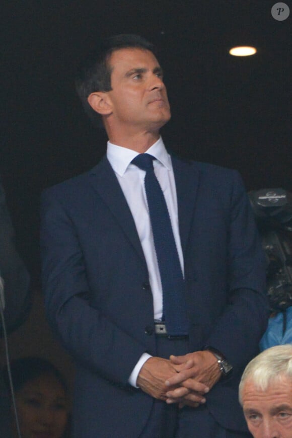 Manuel Valls lors du match amical entre la France et l'Espagne (1-0) le 4 septembre 2014 au Stade de France à Saint-Denis