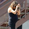 Mila Kunis, enceinte, quitte son cours de yoga à Los Angeles, le 5 septembre 2014.