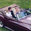 Exclusif - Evan Ross, Ashlee Simpson, accompagnée de son fils Bronx Wentz - arrivent à leur mariage dans la maison de Diana Ross à Greenwich dans le Connecticut, le 30 août 2014. 