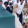 Exclusif - Evan Ross et Ashlee Simpson lors de leur mariage dans la maison de Diana Ross à Greenwich dans le Connecticut, le 30 août 2014. 