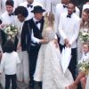 Exclusif - Evan Ross, Ashlee Simpson lors de leur mariage dans la maison de Diana Ross à Greenwich dans le Connecticut, le 30 août 2014.