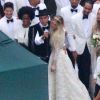 Exclusif - Evan Ross et Ashlee Simpson lors de leur mariage à Greenwich dans le Connecticut, le 30 août 2014. 