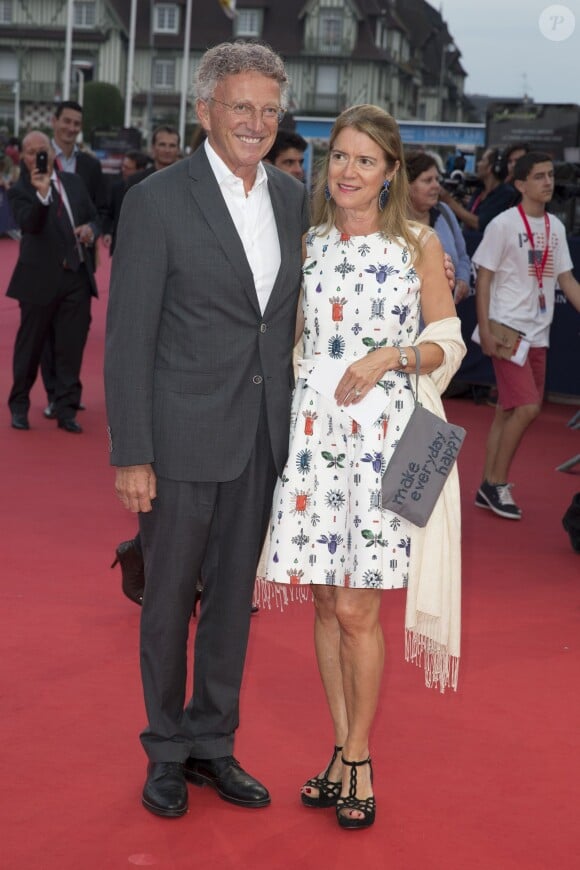 Nelson Monfort avec sa femme Dominique - Avant-première du film "Les Recettes du Bonheur" lors du 40e Festival du cinéma américain de Deauville le 6 septembre 2014.