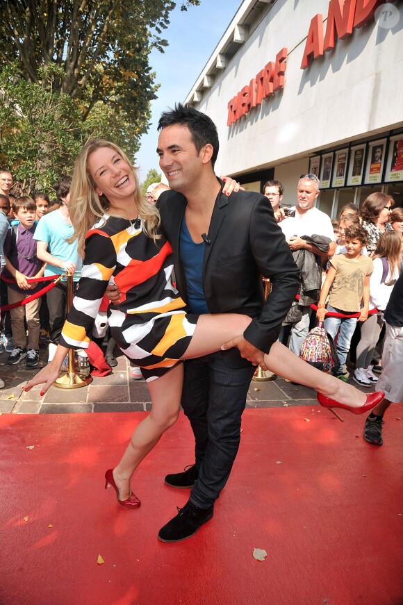 Louise Ekland et Alex Goude - Le jury de "La France a un incroyable talent" arrive au Théâtre André Malraux de Rueil-Malmaison pour le début des auditions. Le 8 septembre 2014.