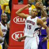 Ivan Johnson et Al Horford lors d'un match entre les Hawks d'Atlanta et les Lakers de Los Angeles, le 13 mars 2013 à Atlanta