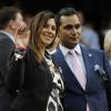 Marion Bartoli et son compagnon dans la Royal Box de Wimbledon, le 5 juillet 2014 au All England Lawn Tennis and Croquet Club de Wimbledon, à Londres
