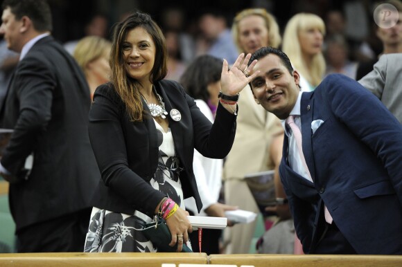 Marion Bartoli et son compagnon dans la Royal Box de Wimbledon, le 5 juillet 2014 au All England Lawn Tennis and Croquet Club de Wimbledon, à Londres