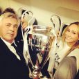  Carlo Ancelotti avec sa future femme Mariann apr&egrave;s la victoire en Ligue des Champions le 24 mai 2014. 