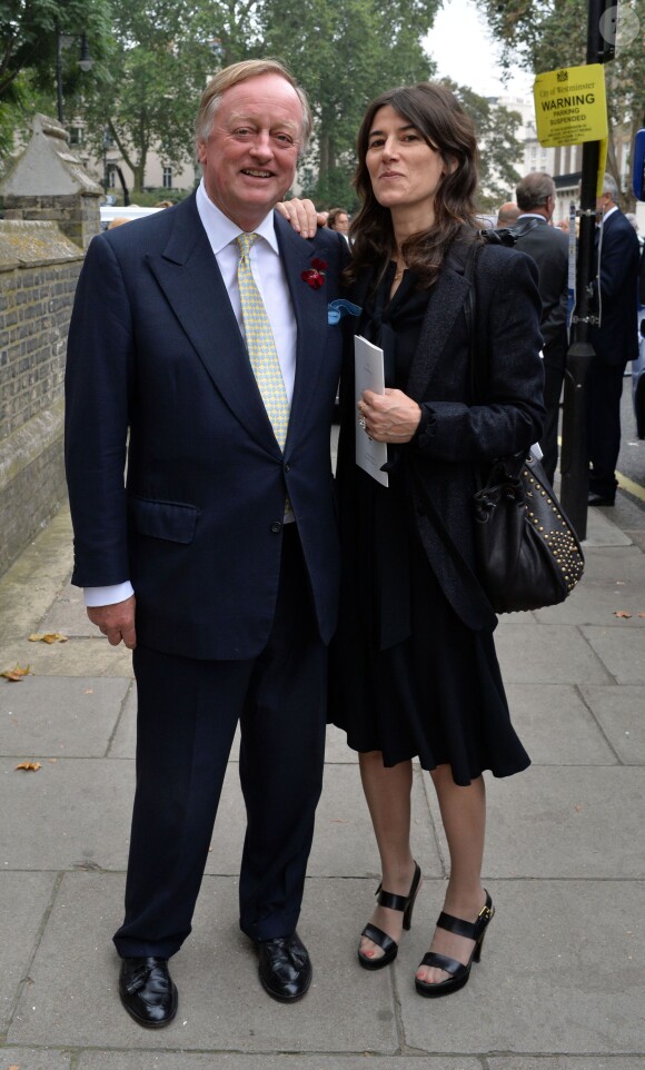 Andrew Parker-Bowles et Bella Freud le 11 septembre 2014 à l'église Saint Paul de Londres lors du service religieux à la mémoire de Mark Shand, décédé en avril 2014.