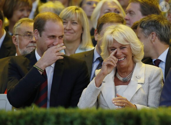 La duchesse Camilla riait aux larmes le 10 septembre 2014 au cours de la cérémonie d'ouverture des Invictus Games, à Londres