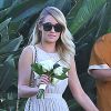 Lauren Conrad, demoiselle d'honneur au mariage de Maura McManus et David Oehm à Ojai, le 16 août 2014.