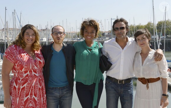Jina Djemba, Marius Colucci, Clémence Thioly, Anthony Delon et Charlotte Gaccio, au 16e Festival de la Fiction TV, à La Rochelle le 11 septembre 2014.
