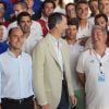 Le roi Felipe VI d'Espagne lors du lancement de la coupe du monde de voile ISAF à Santander, le 12 septembre 2014.