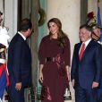 La reine Rania de Jordanie et le roi Abdullah II de Jordanie étaient reçus le 17 septembre 2014 à l'Elysée par le président François Hollande pour un dîner de travail.