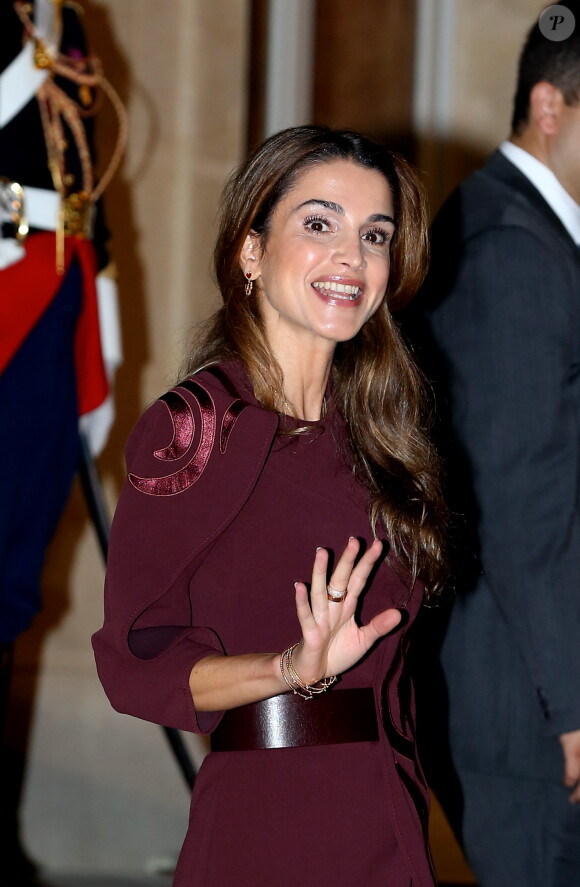 La reine Rania et le roi Abdullah II de Jordanie étaient reçus le 17 septembre 2014 à l'Elysée par le président François Hollande pour un dîner de travail.