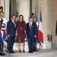 La reine Rania et le roi Abdullah II de Jordanie étaient reçus le 17 septembre 2014 à l'Elysée par le président François Hollande pour un dîner de travail.