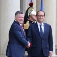 Le président de la République François Hollande recevait le roi Abdullah II de Jordanie pour un entretien privé au palais de l'Elysée à Paris, le 17 septembre 2014