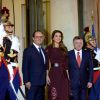 Rania et Abdullah II de Jordanie étaient accueillis le 17 septembre 2014 à l'Elysée par le président François Hollande pour un dîner de travail.