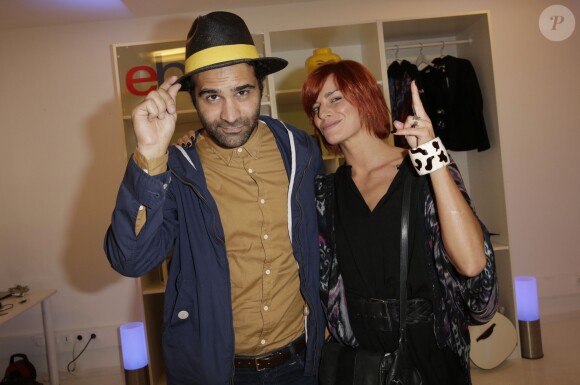 Ycare et Fauve Hautot à la soirée eBay à la galerie d'art de la rue de Louvois à Paris. Le 11 septembre 2014.