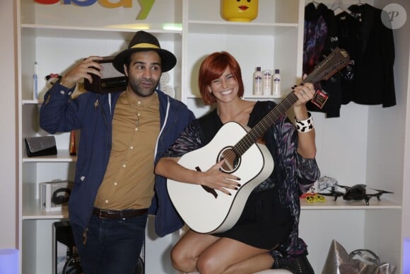 Ycare et Fauve Hautot à la soirée eBay à la galerie d'art de la rue de Louvois à Paris. Le 11 septembre 2014.