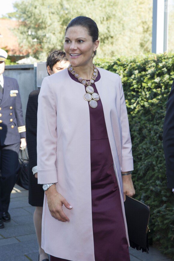 La princesse Victoria de Suède à l'inauguration de l'exposition Pompéi au musée Millesgarden Art Gallery sur l'île de Lidingö à Stockholm, le 16 septembre 2014.