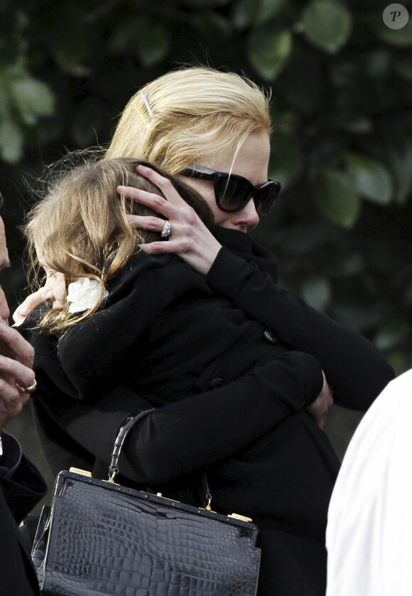 Les obsèques du père de Nicole Kidman, Antony, à North Shore près de Sydney en Australie, en l'église Saint-François-Xavier, le 19 septembre 2014