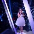 Mélina sur le plateau de The Voice Kids, le samedi 20 septembre 2014 sur TF1.