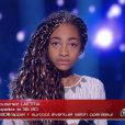 Laëtitia sur le plateau de The Voice Kids, le samedi 20 septembre 2014 sur TF1.