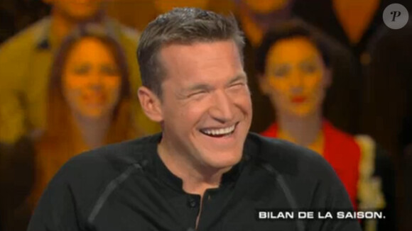 Benjamin Castaldi rit aux éclats dans SLT Summer 2014 sur Canal+, le samedi 23 août 2014.